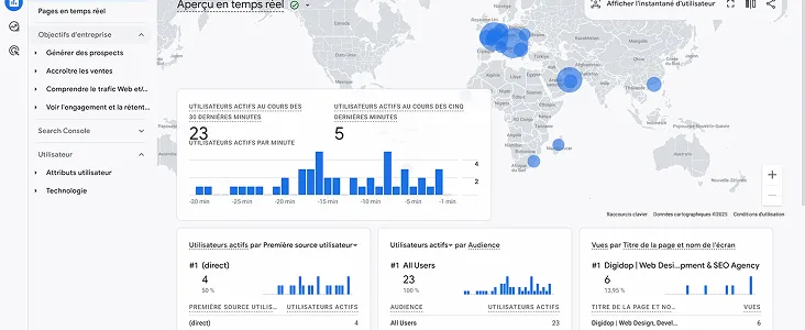 Pantalla de Google Analytics para ilustrar las métricas que tu sitio web del Partido de La Costa, Mar del Plata o Pinamar puede estar recaudando