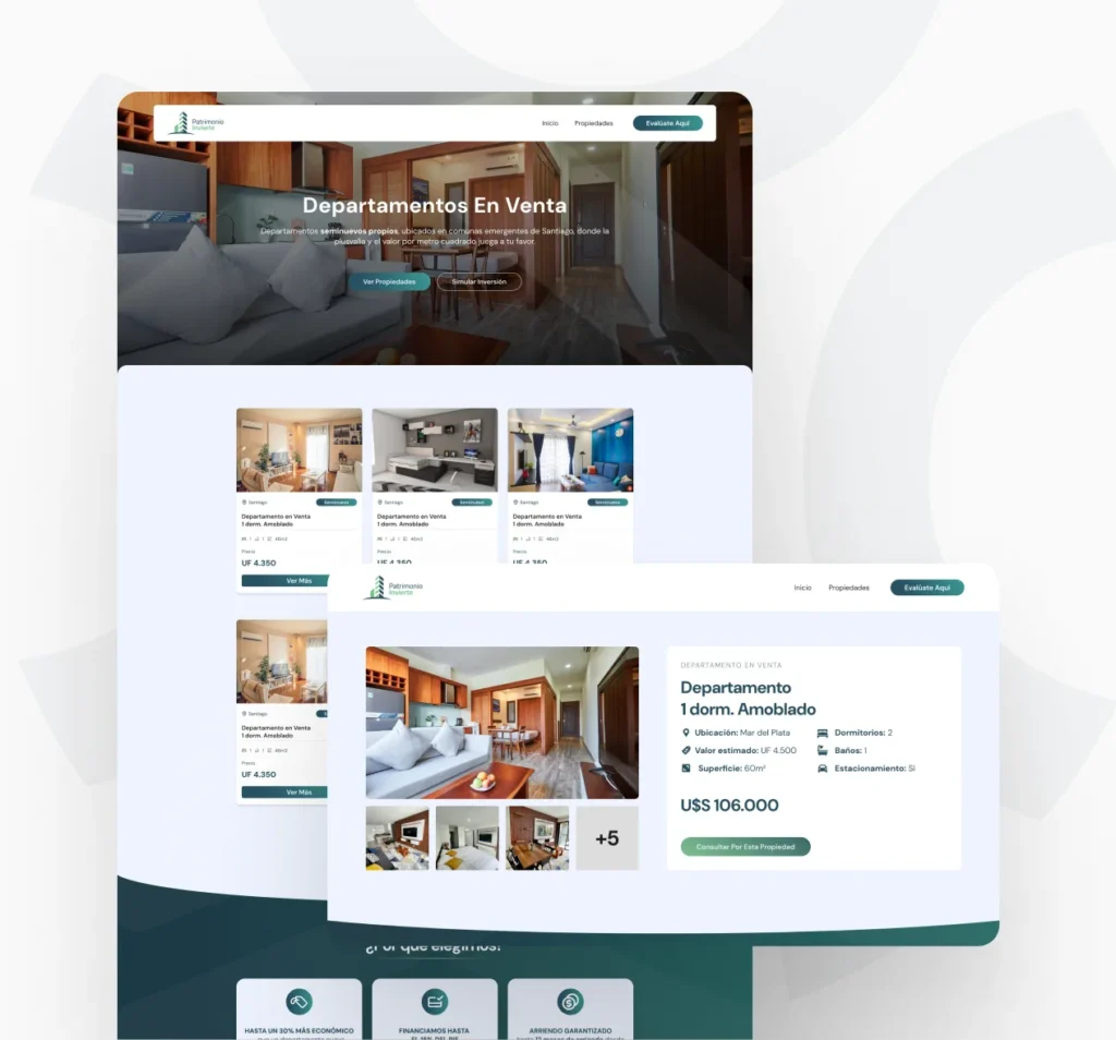 Diseño web para inmobiliarias 2 Muestra sitio web inmobiliaria